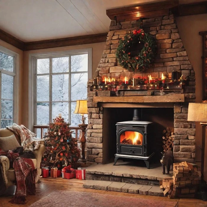 Antique Cast Iron Stove Indoor Fireplace