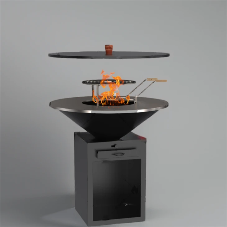 Corten Steel Bbq Set Outdoor Charcoal Bbq Grill