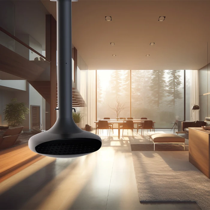 indoor gyrofocus black fireplace