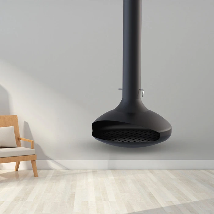 burning stove floating fireplace