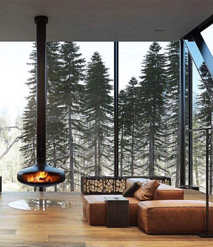 Indoor Modern Steel Fireplace
